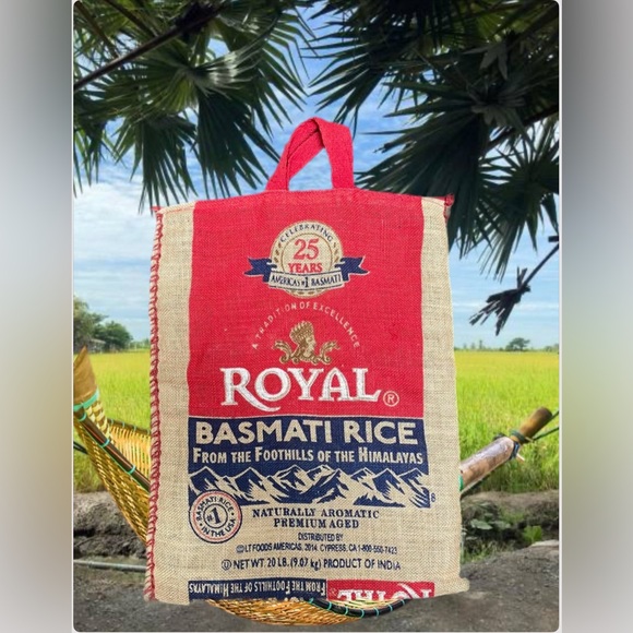 Bags | Royal Basmati Rice Bag 2lbsburlap Handles Zipper Heavy Duty25th ...